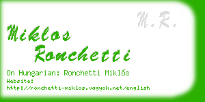 miklos ronchetti business card